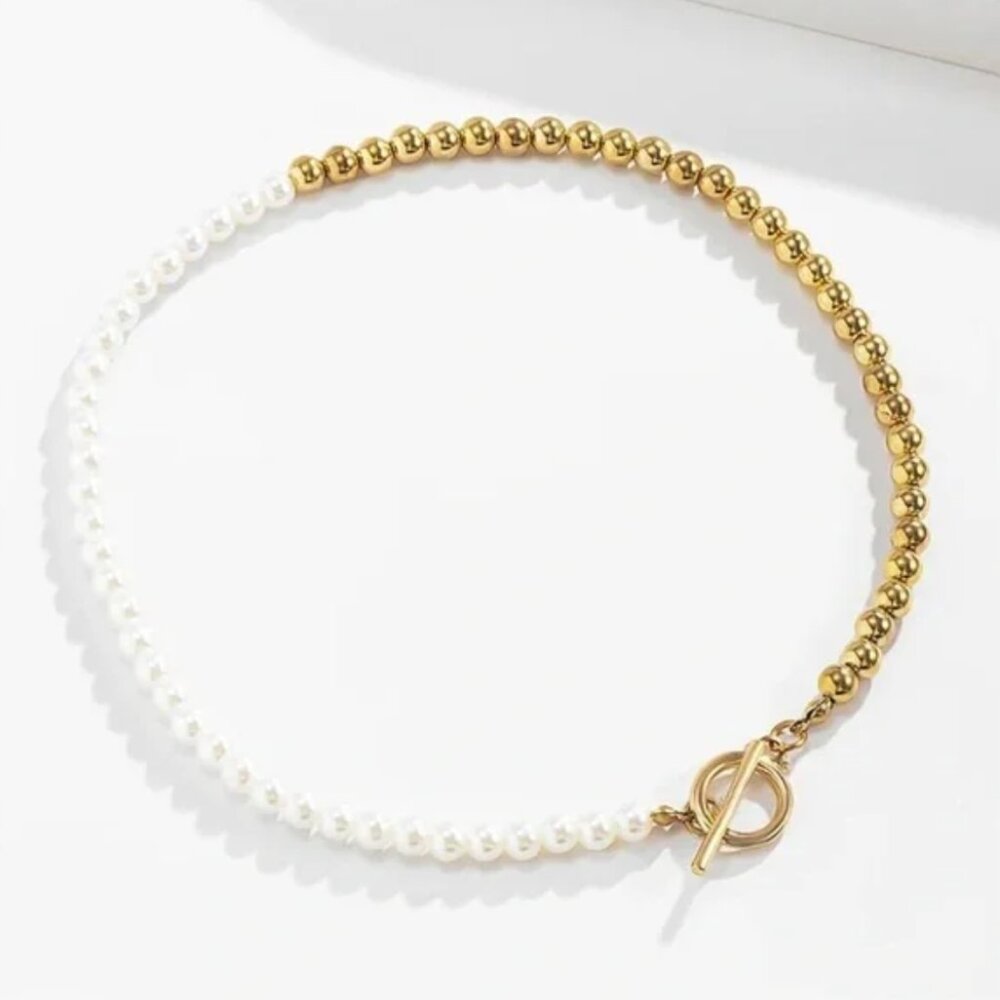 14K gold filled pearl necklace - Picture 3 of 3